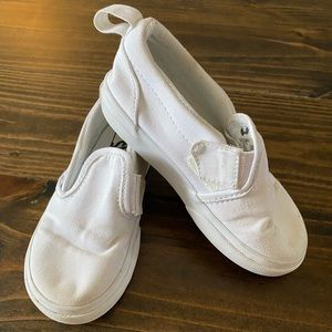 Vans White Canvas Slip-On Toddler Size 9.5